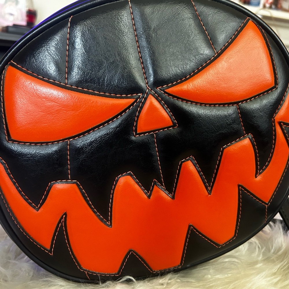 Love pain and stitches double sided handmade pumpkin purse 🎃